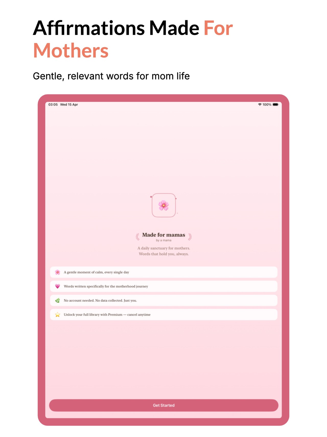MamaMantra: Daily Affirmations iPad screenshot 1