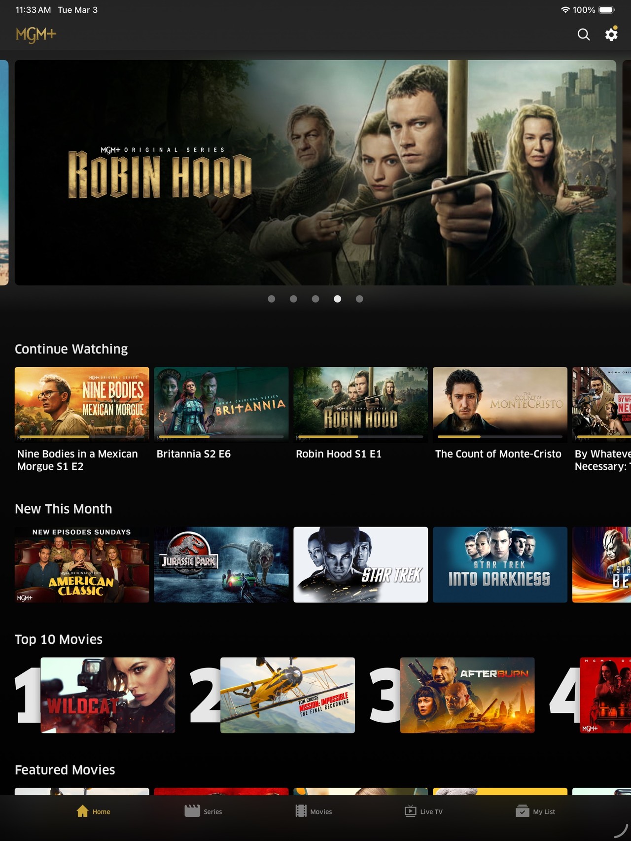 MGM+ iPad screenshot 4