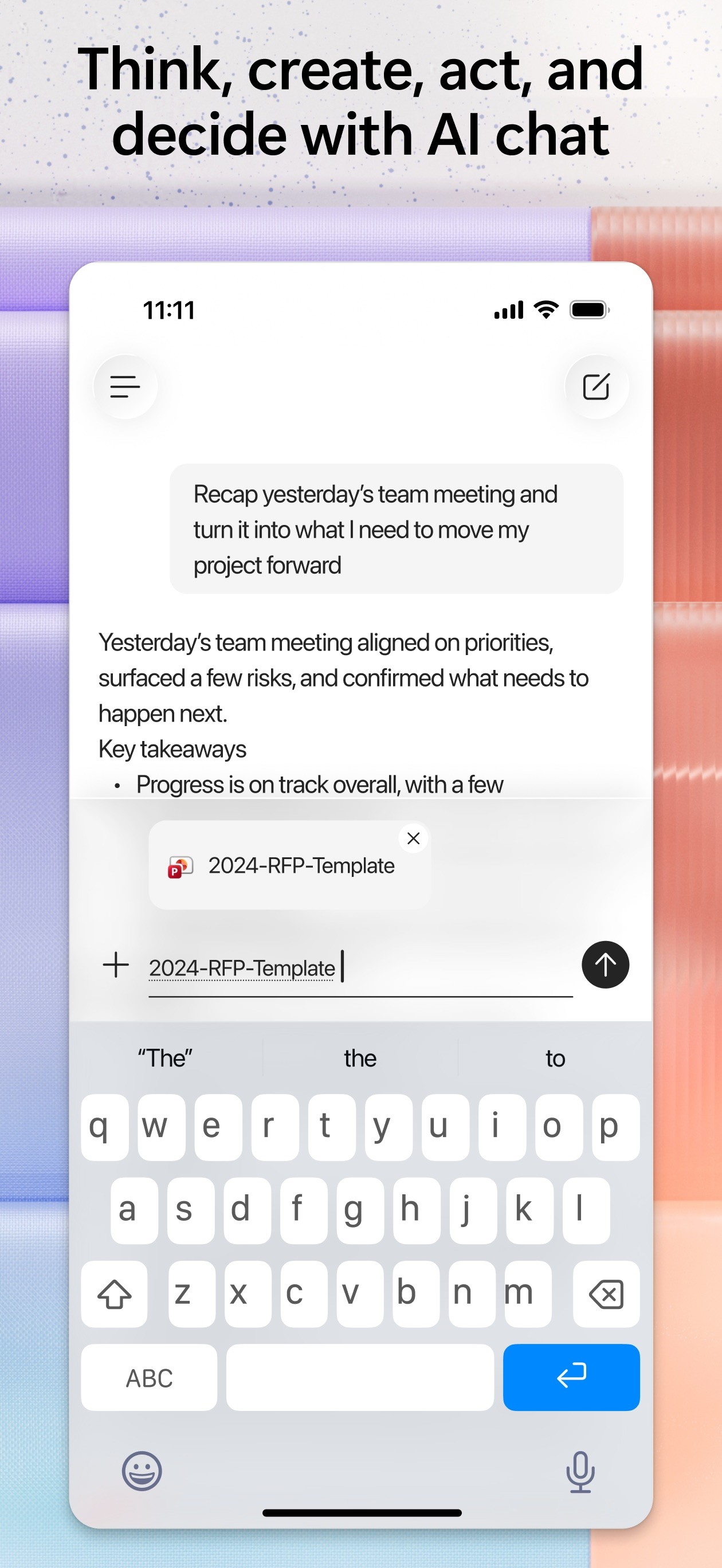 Microsoft 365 Copilot iPhone screenshot 2