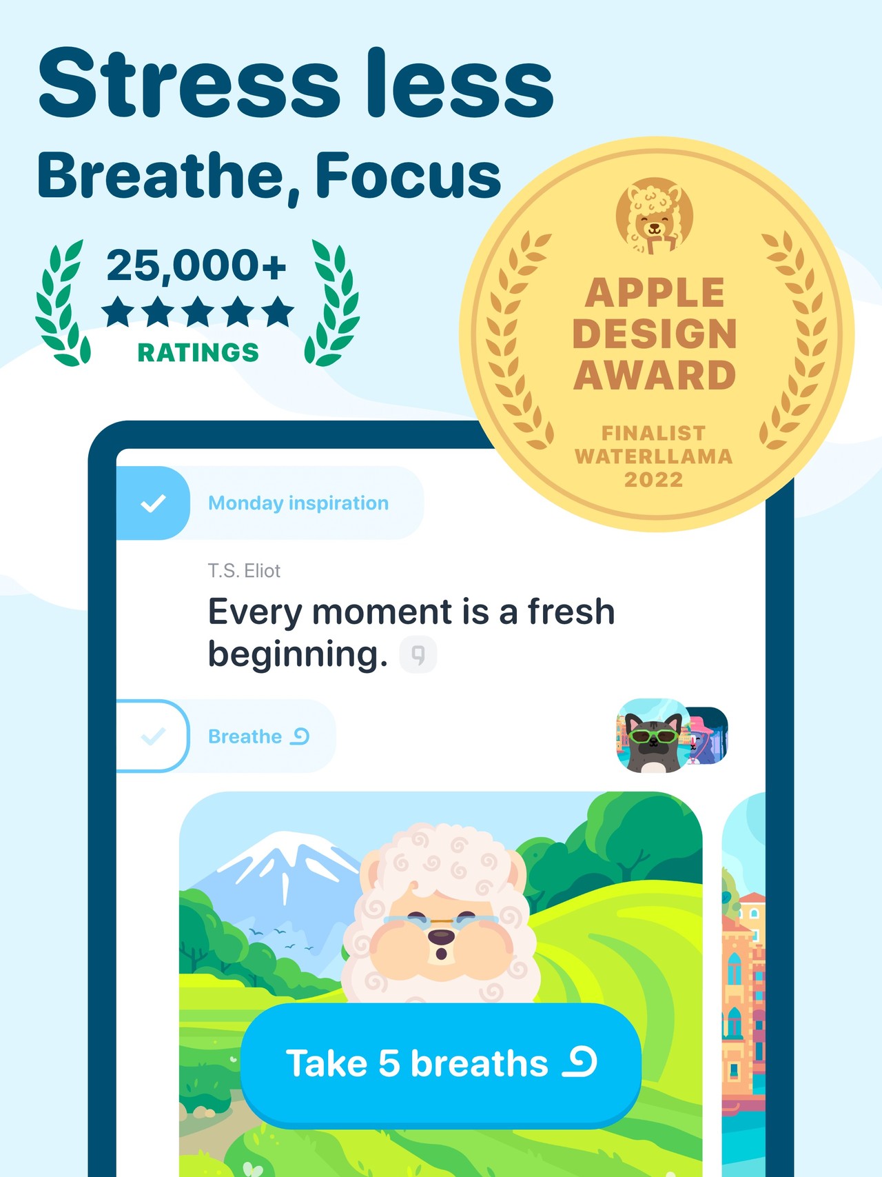 Mindllama Breathe Sleep Focus iPad screenshot 1
