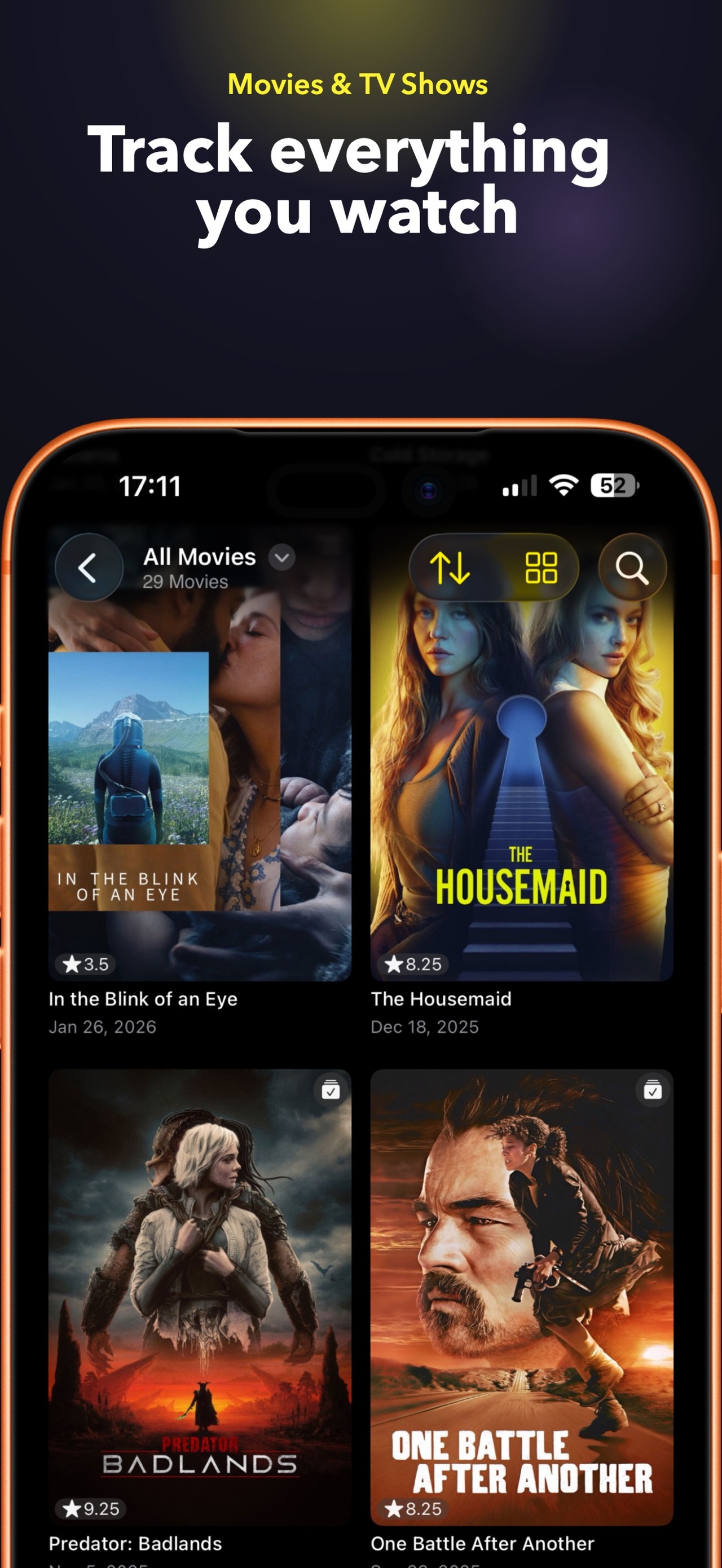 Movies & TV Time - Cinephile iPhone screenshot 1