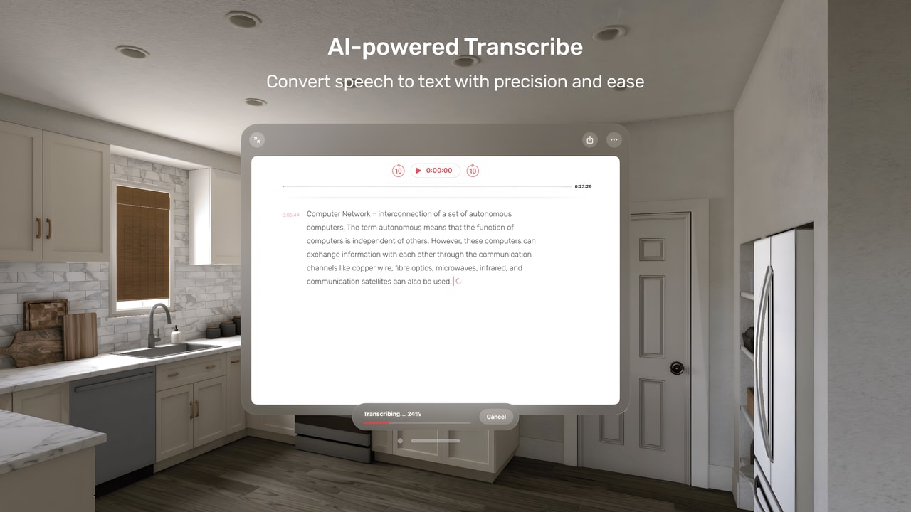 Noted: Record & AI Transcribe Apple Vision screenshot 4