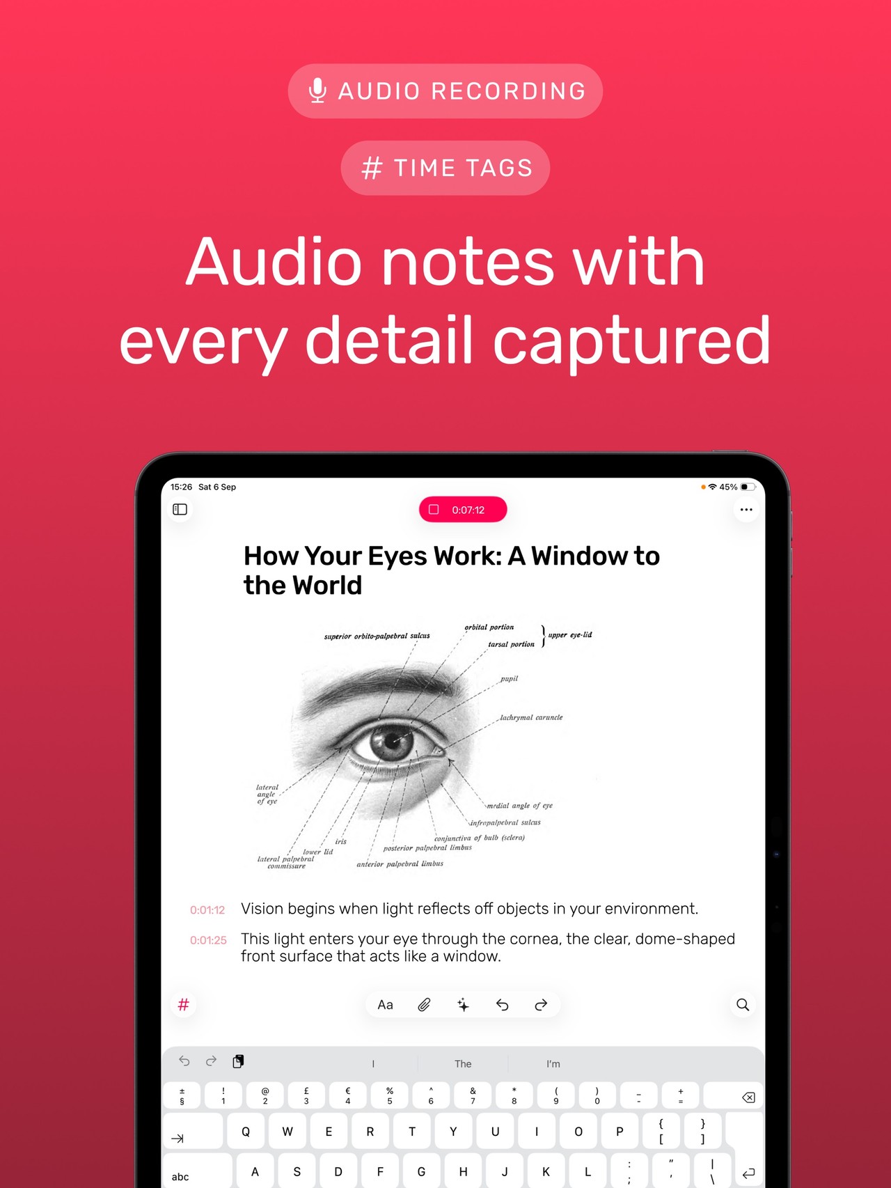 Noted: Record & AI Transcribe iPad screenshot 2