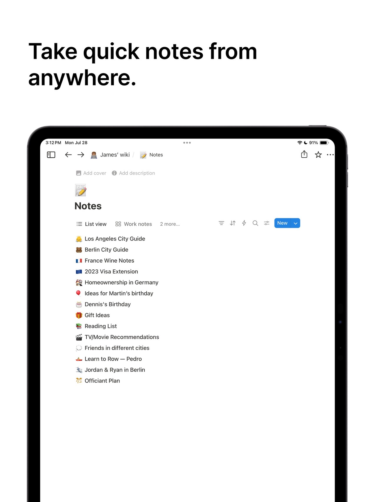 Notion: Notes, Tasks, AI iPad screenshot 5