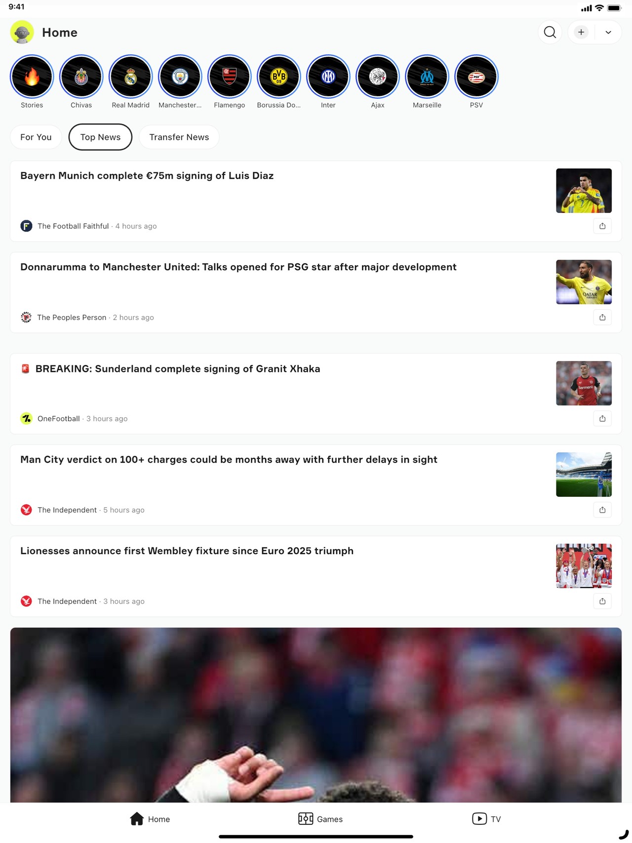 OneFootball: All Soccer Scores iPad screenshot 1