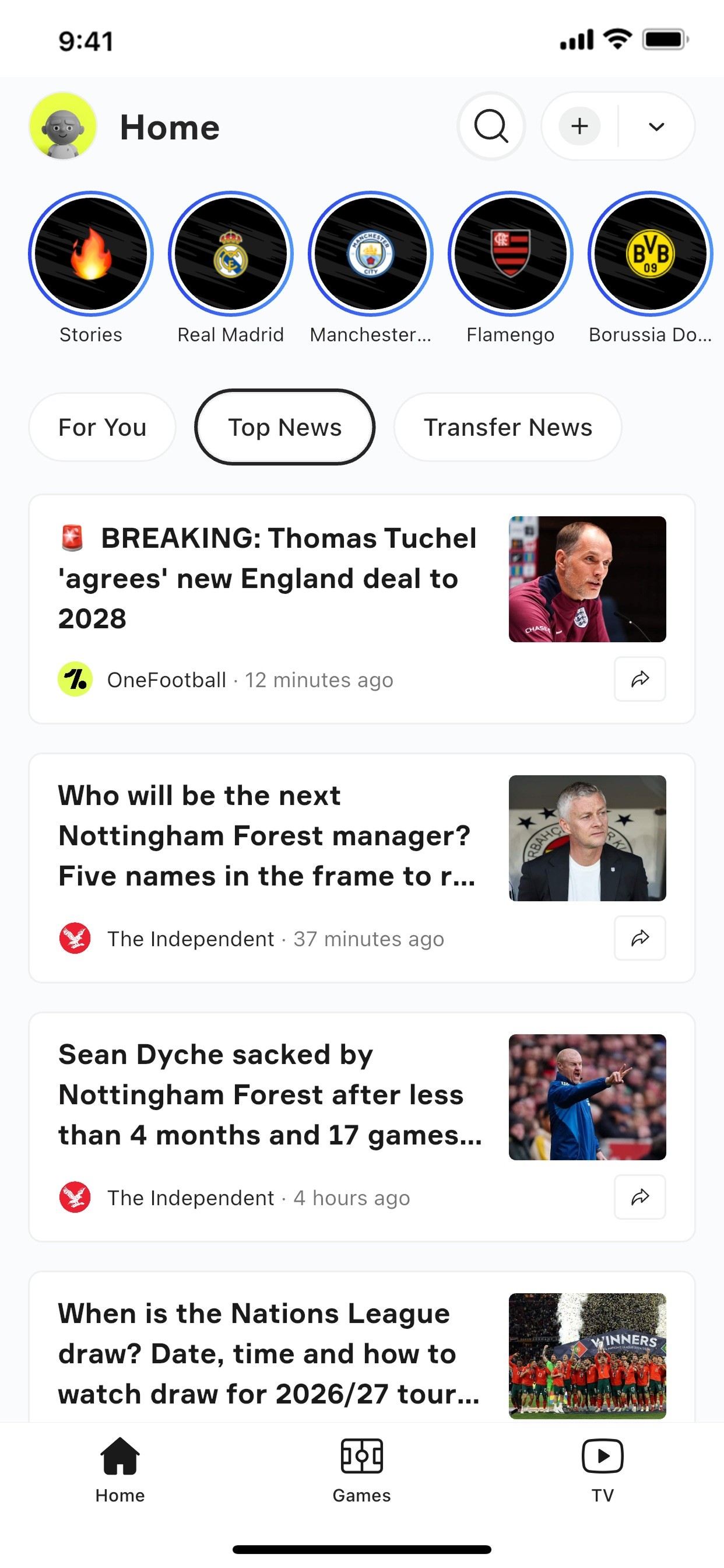 OneFootball: All Soccer Scores iPhone screenshot 1