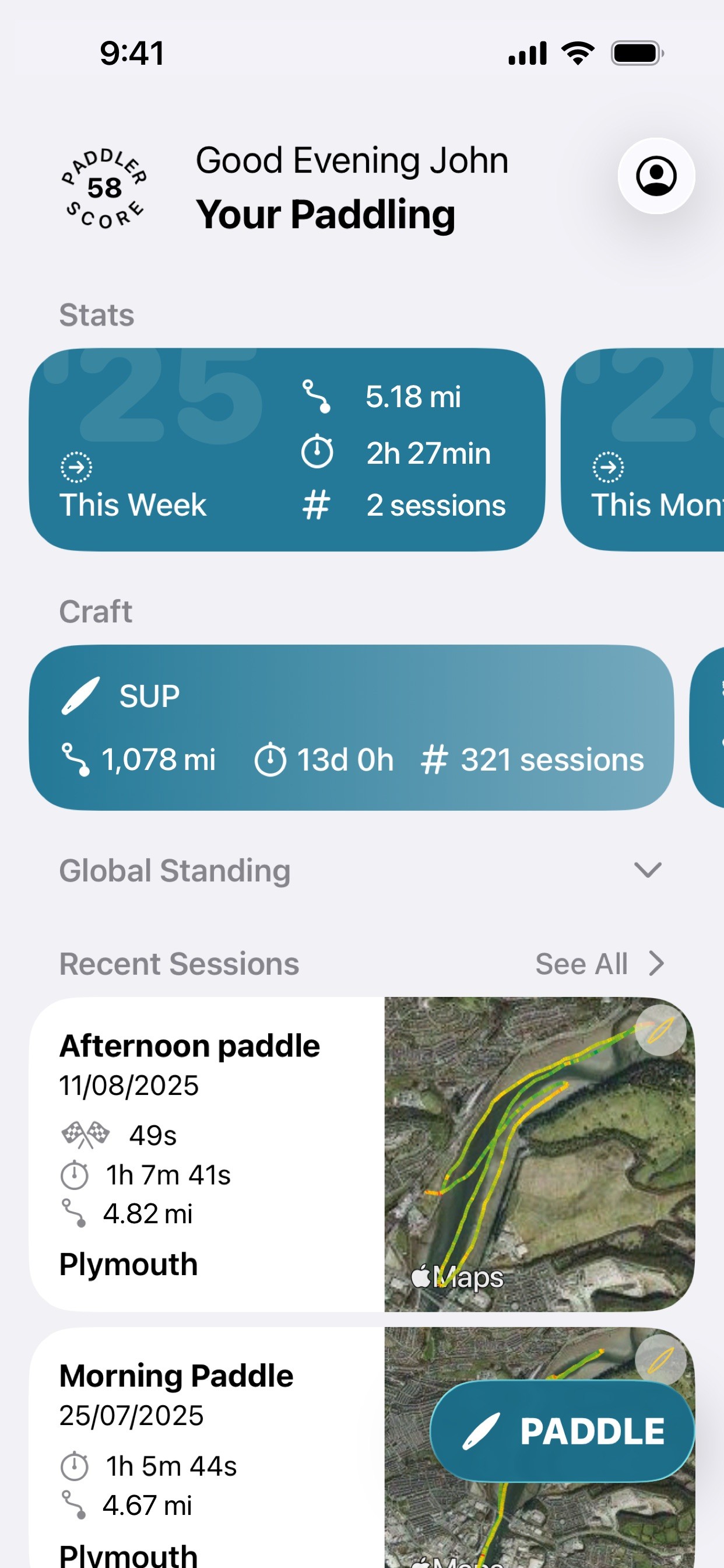 Paddle Logger: SUP & Kayaking iPhone screenshot 3