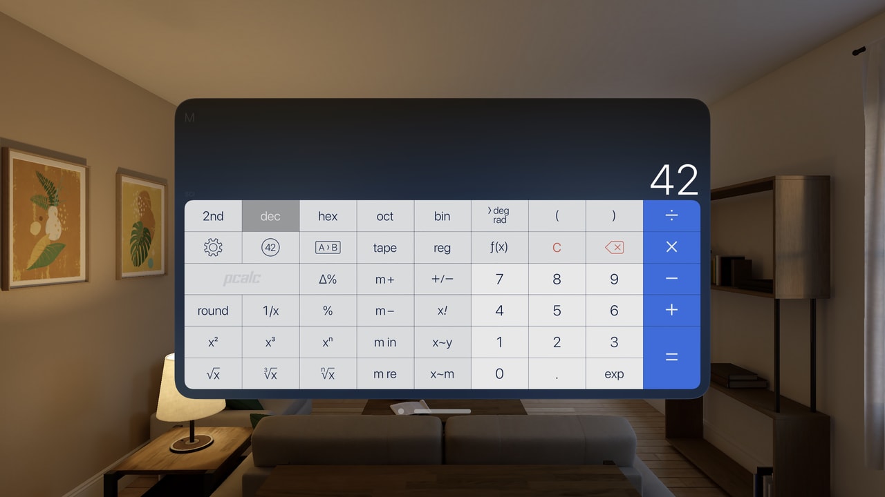 PCalc Apple Vision screenshot 1