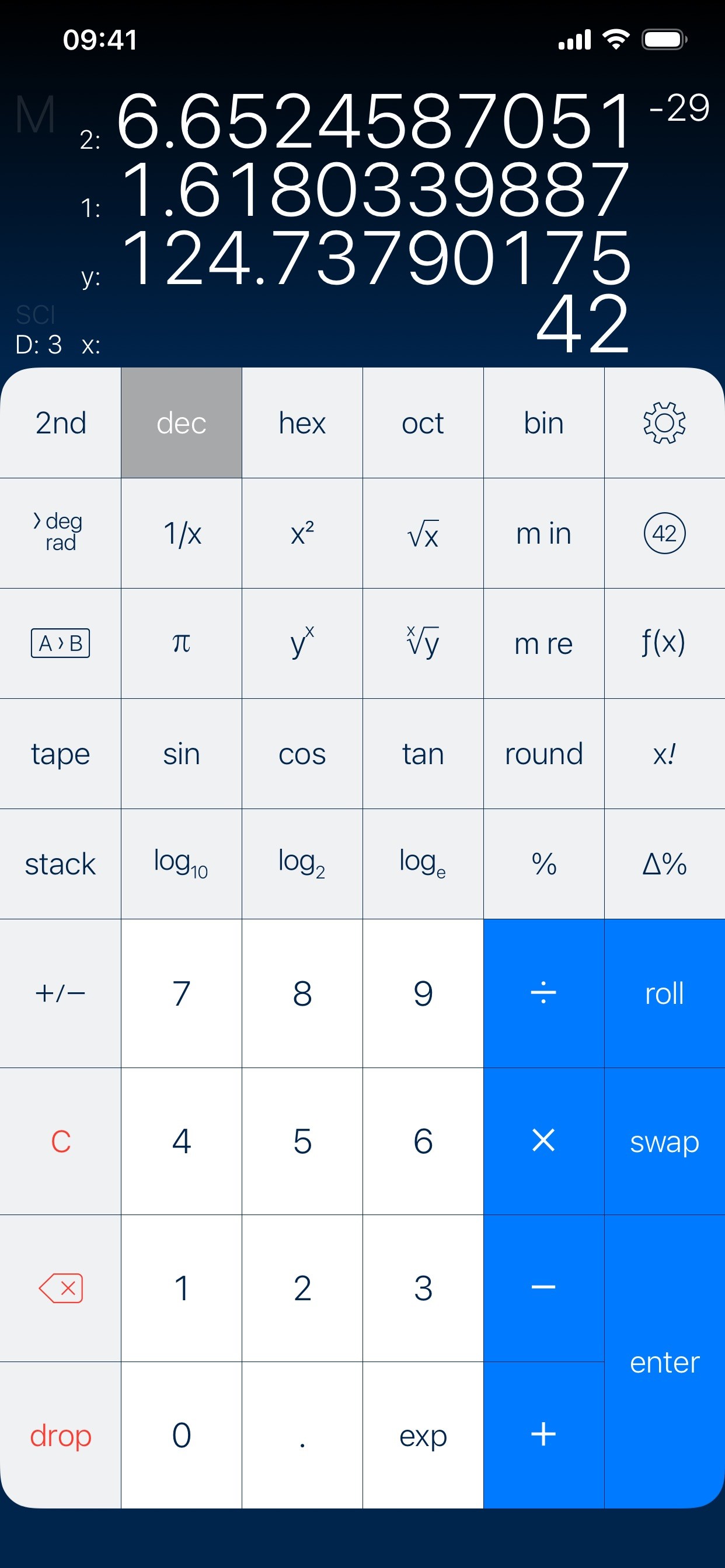 PCalc iPhone screenshot 1