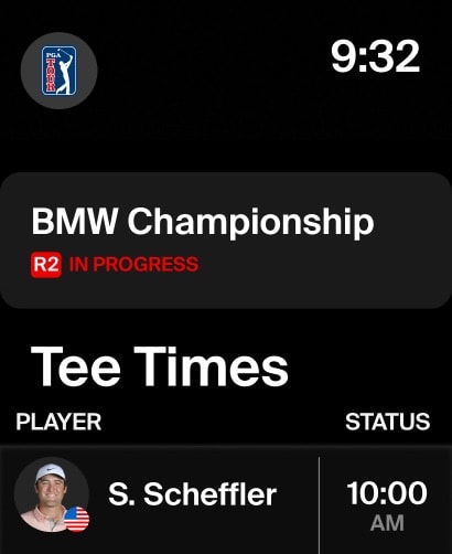 PGA TOUR Apple Watch screenshot 1