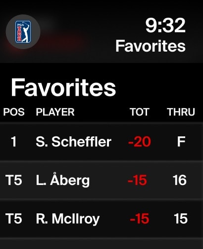 PGA TOUR Apple Watch screenshot 2