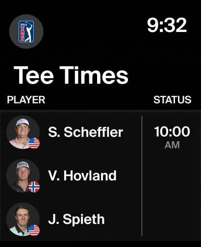 PGA TOUR Apple Watch screenshot 3