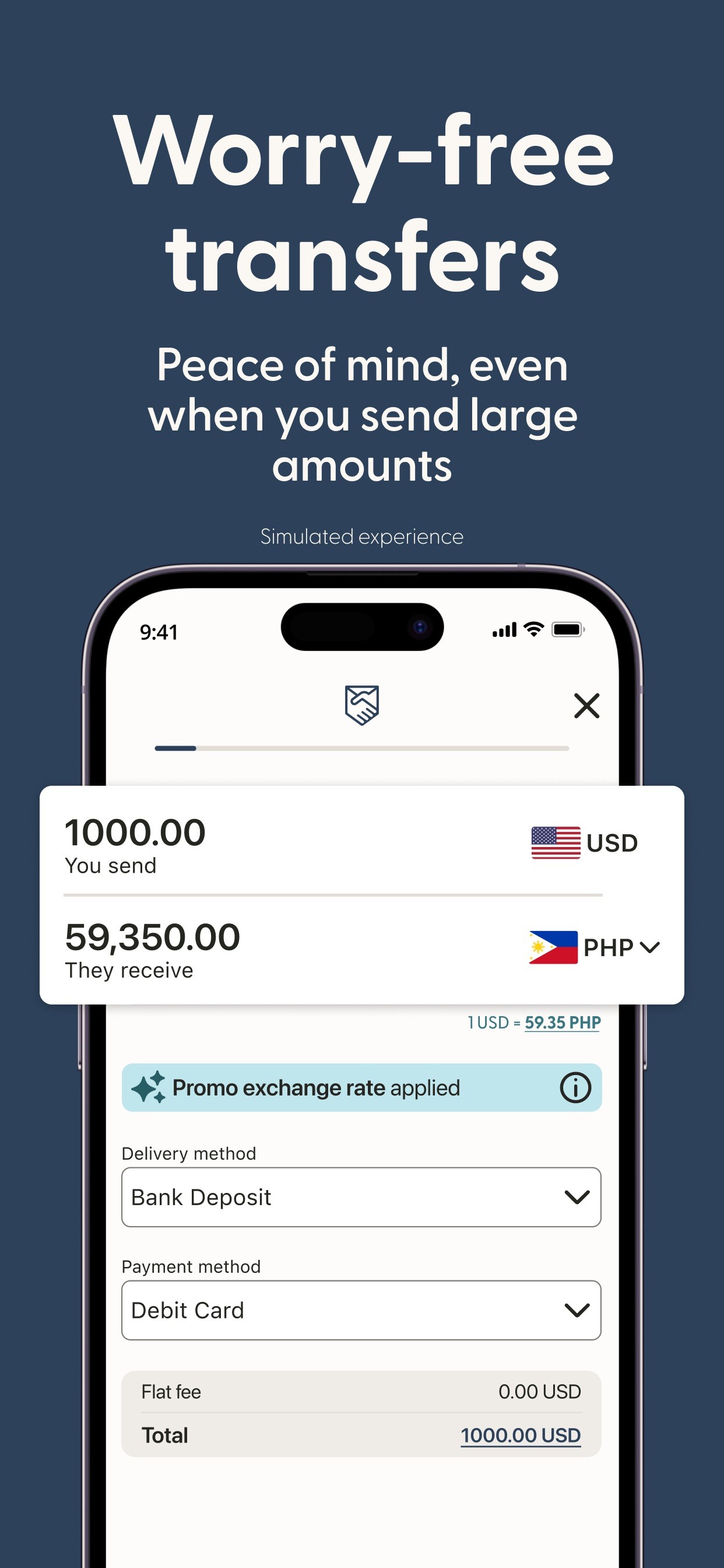 Remitly: Send money abroad iPhone screenshot 2