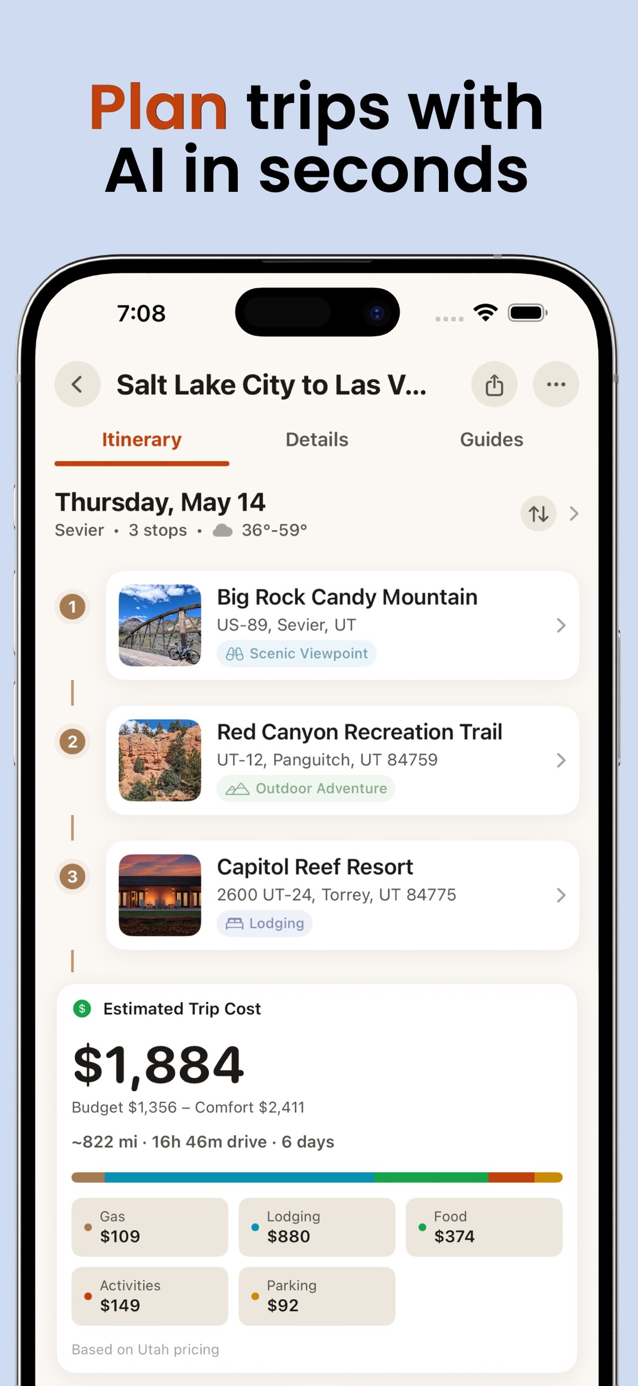 Road Trip! Planner & Games iPhone screenshot 1