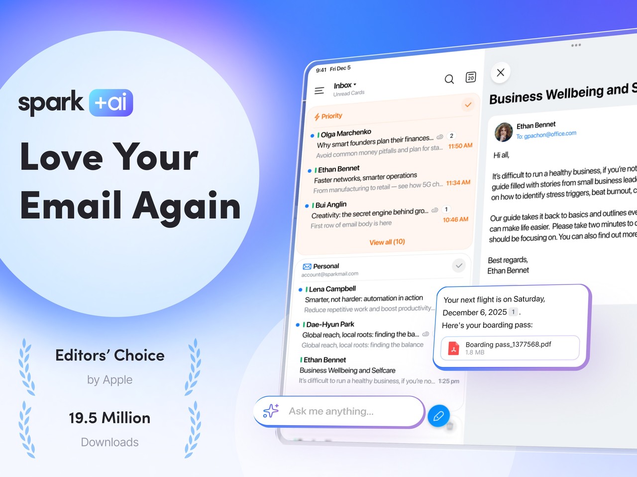 Spark Mail: AI Email Assistant iPad screenshot 1