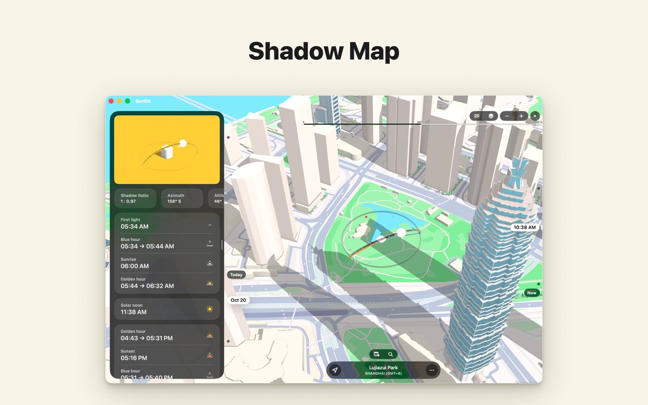 Sunlitt: Sun tracker & seeker Mac screenshot 2