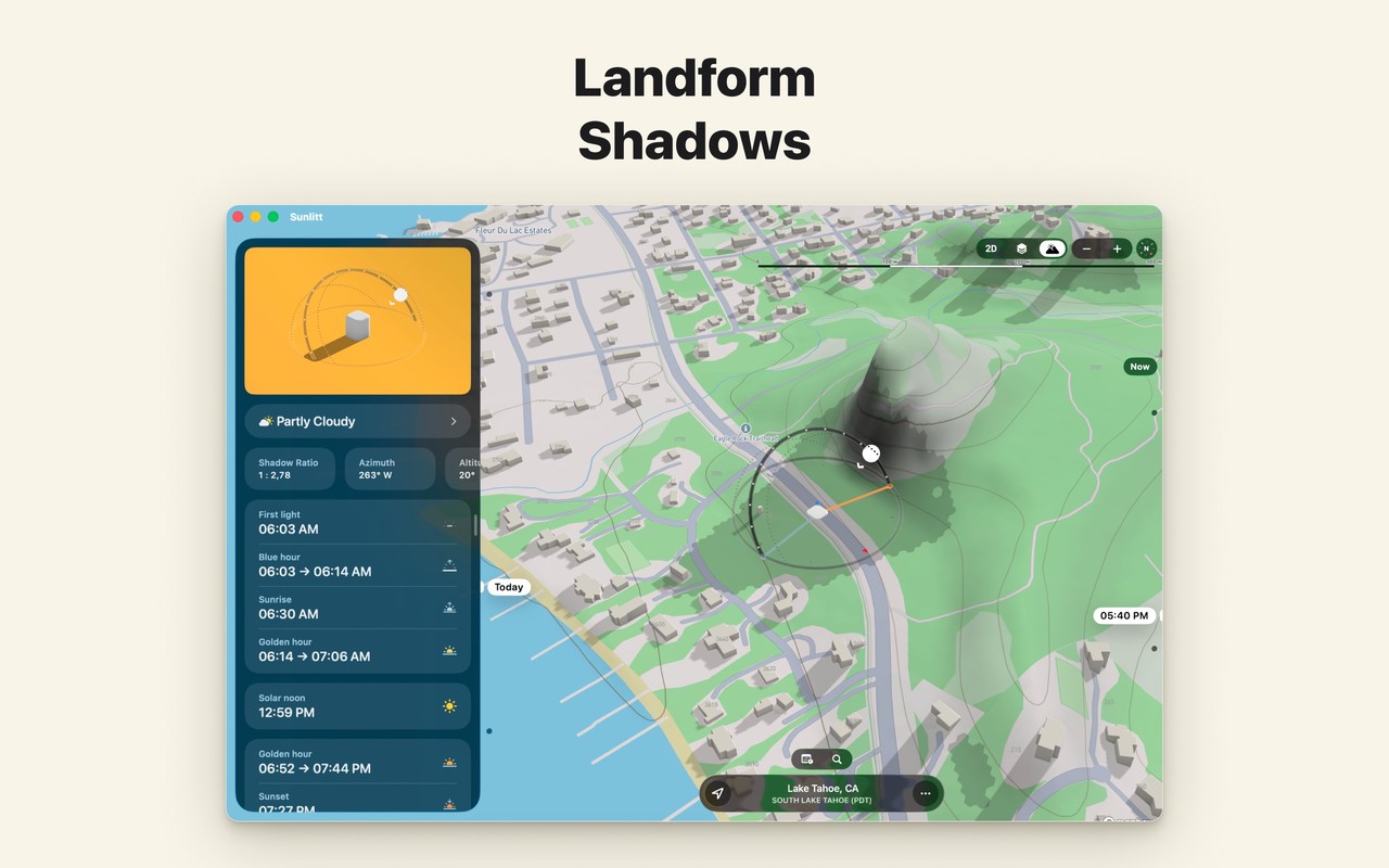 Sunlitt: Sun tracker & seeker Mac screenshot 3