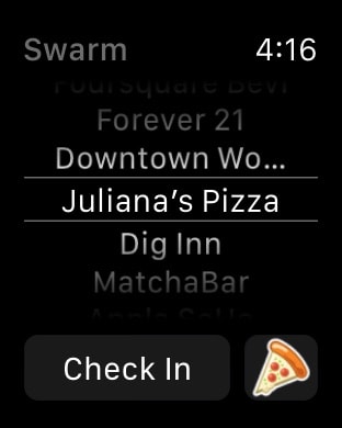 Swarm: Check In, Explore, Map Apple Watch screenshot 1