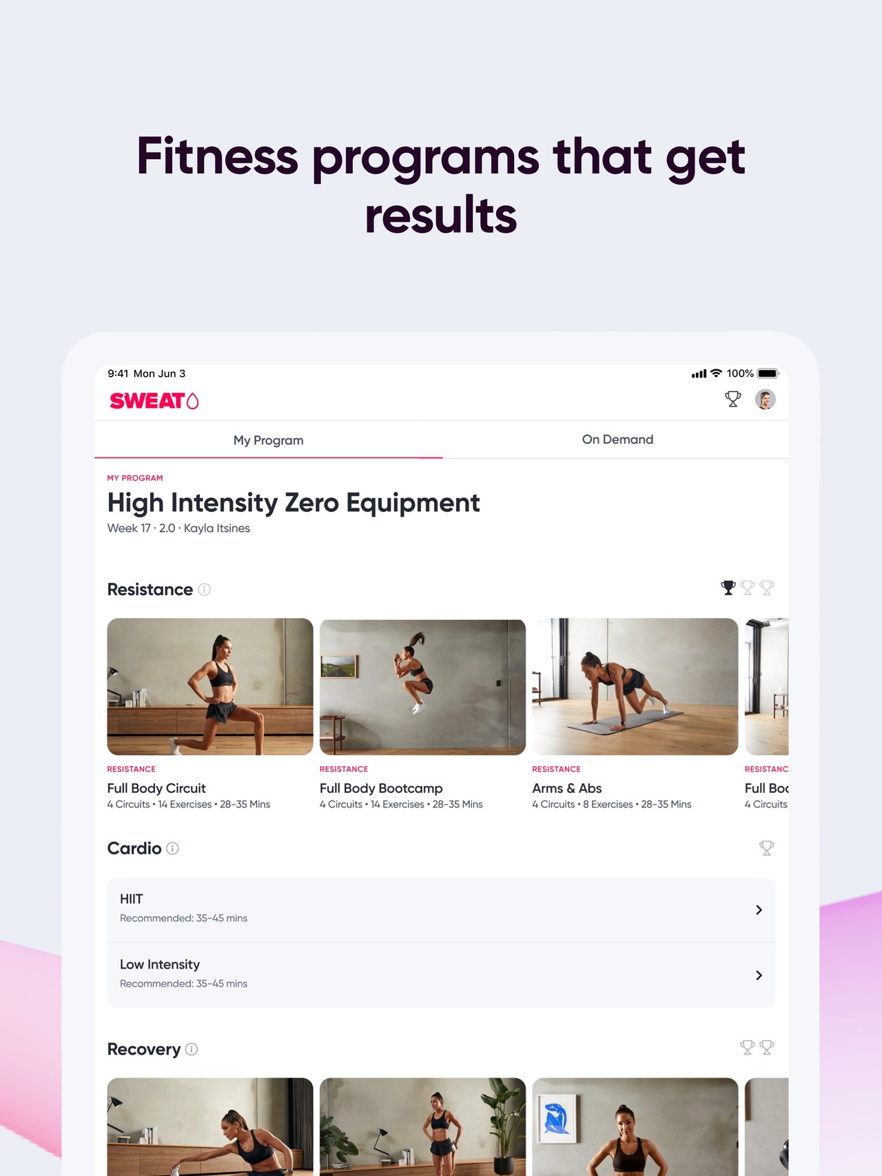 Sweat: Fitness App For Women iPad screenshot 2