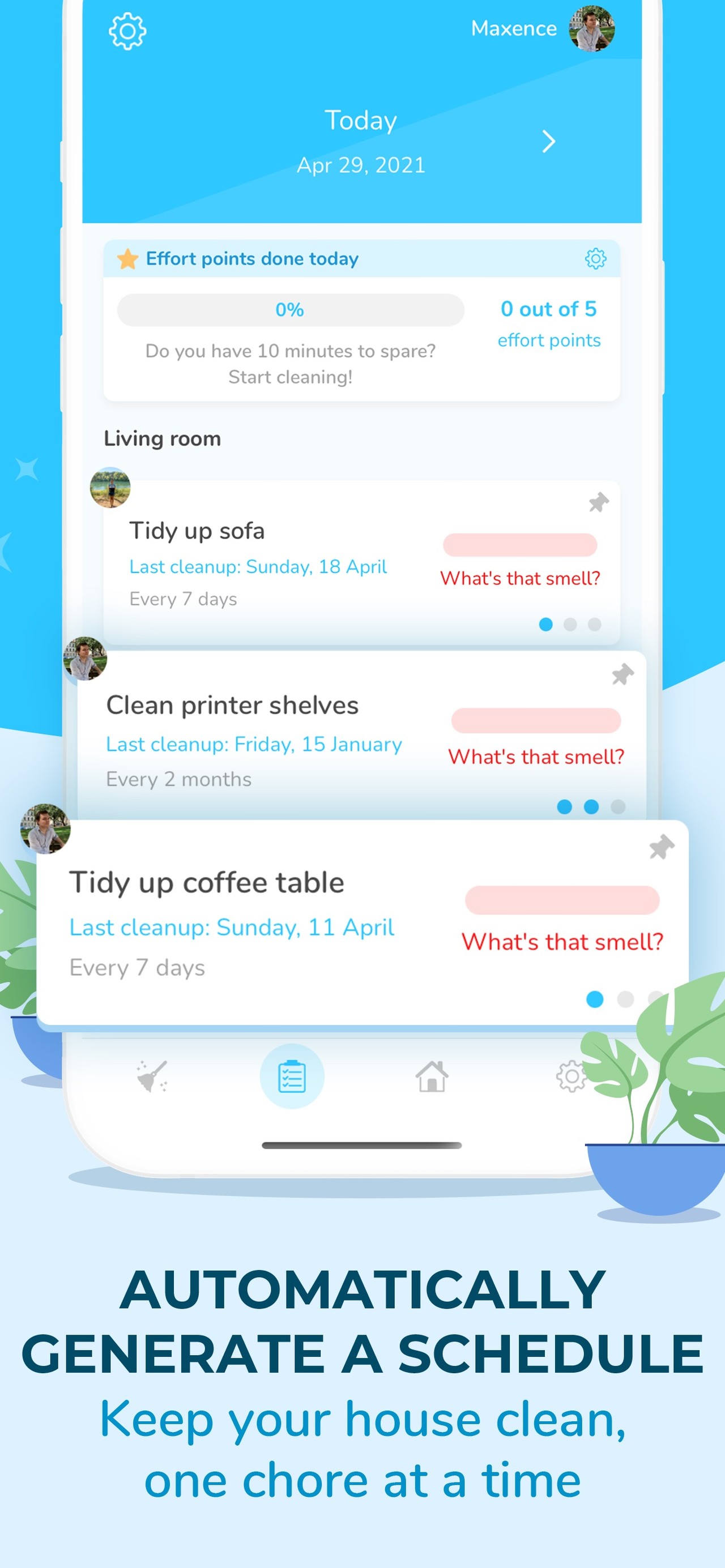 Sweepy: Home Cleaning Schedule iPhone screenshot 2