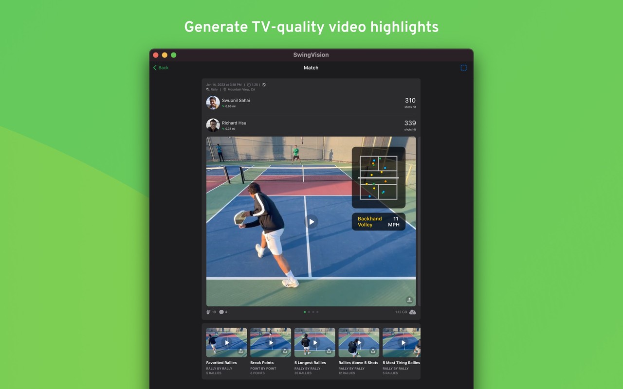 SwingVision: Tennis Pickleball Mac screenshot 3