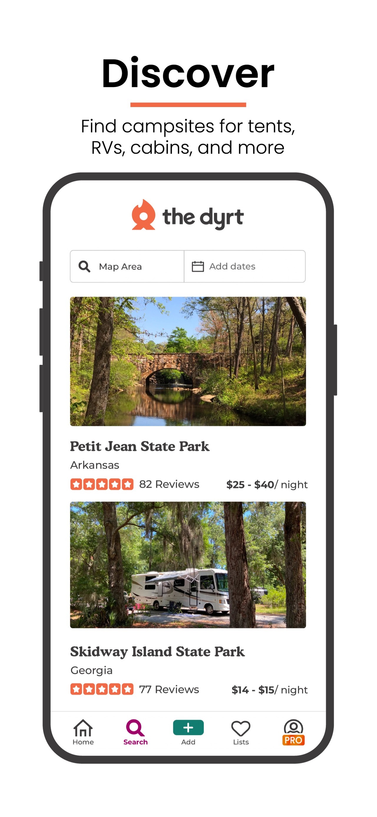The Dyrt: RV & Free Camping iPhone screenshot 2