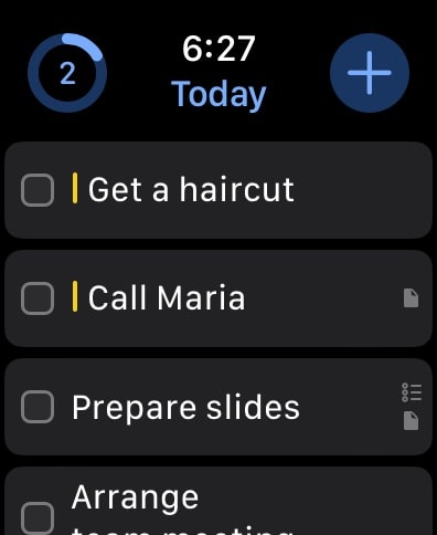 Things 3 Apple Watch screenshot 1