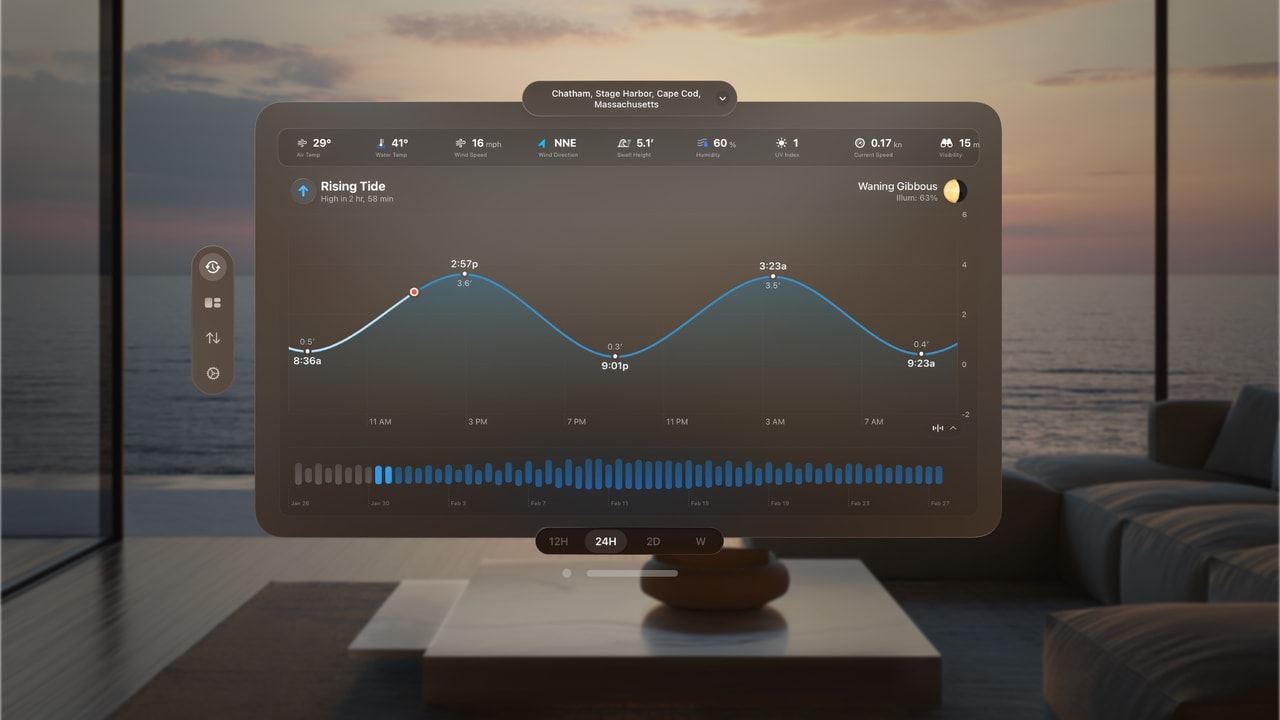 Tide Guide: Charts & Tables Apple Vision screenshot 1