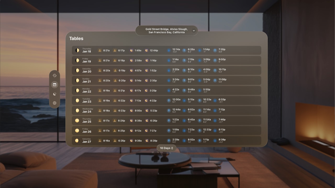 Tide Guide: Charts & Tables Apple Vision screenshot 3