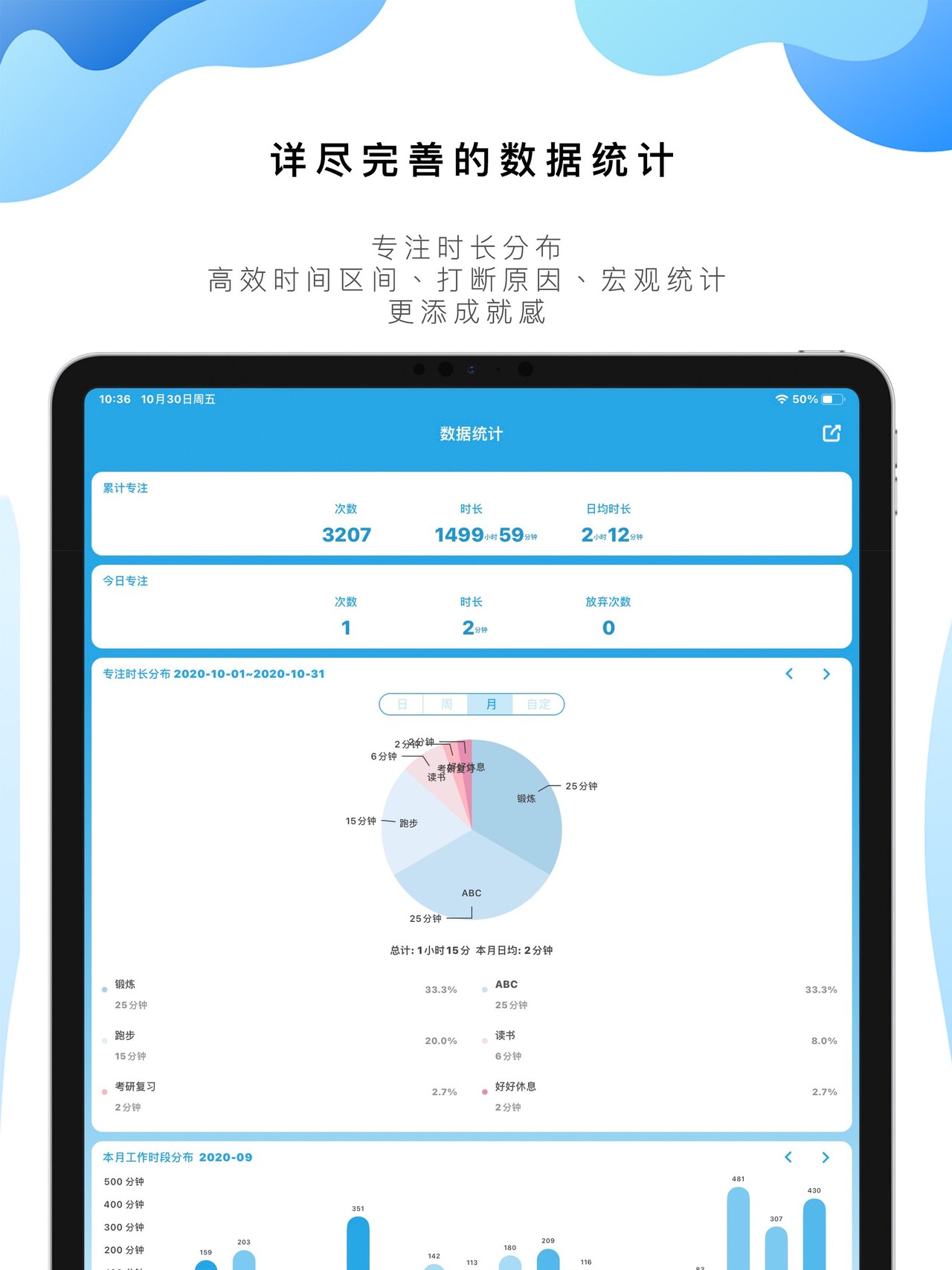 番茄ToDo-极简高效自律番茄钟 iPad screenshot 2