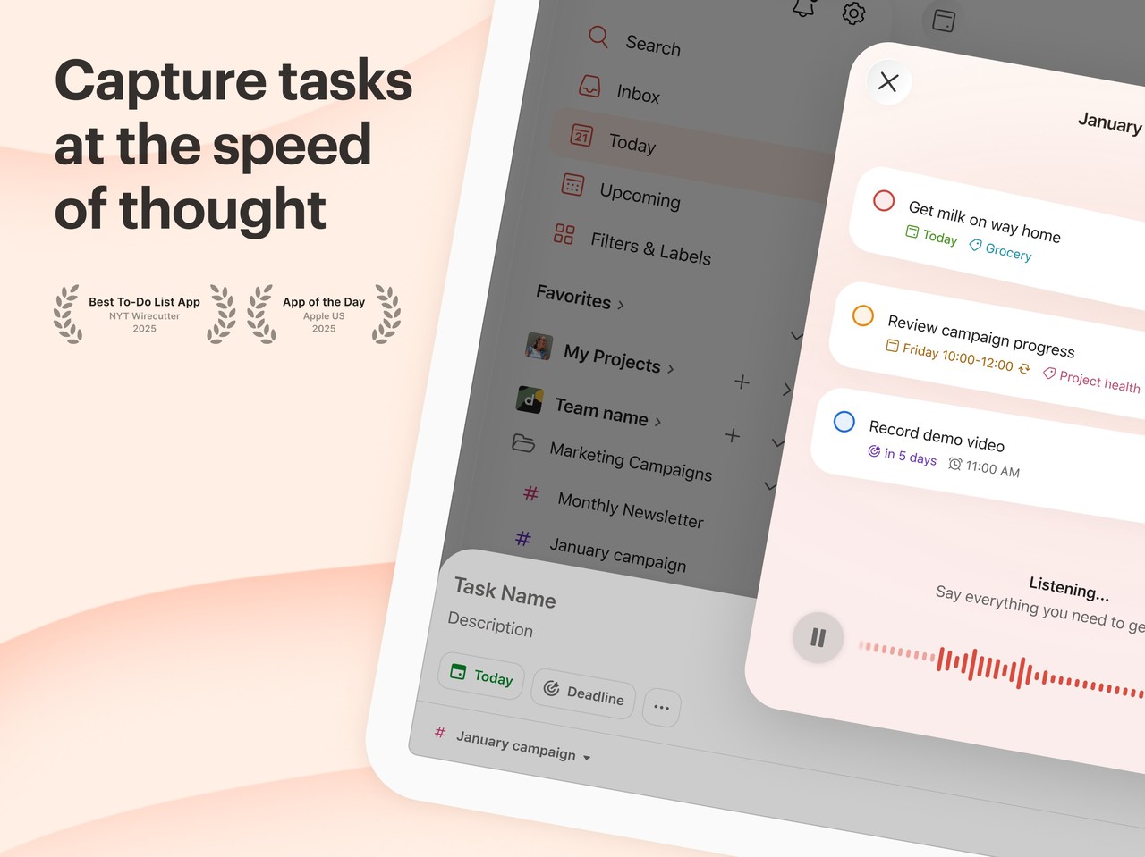 Todoist: To Do List & Calendar iPad screenshot 2