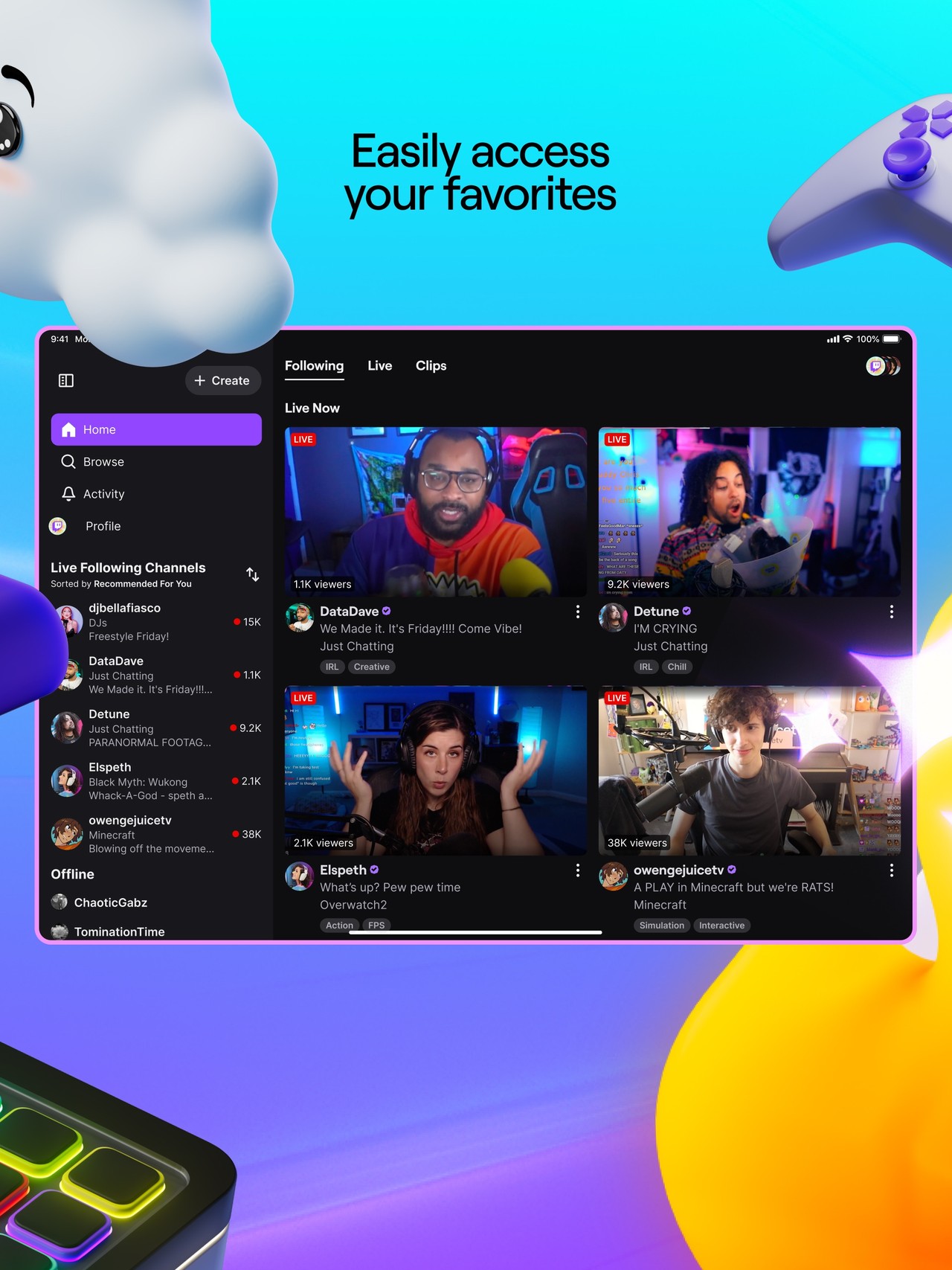 Twitch: Live Streaming iPad screenshot 2