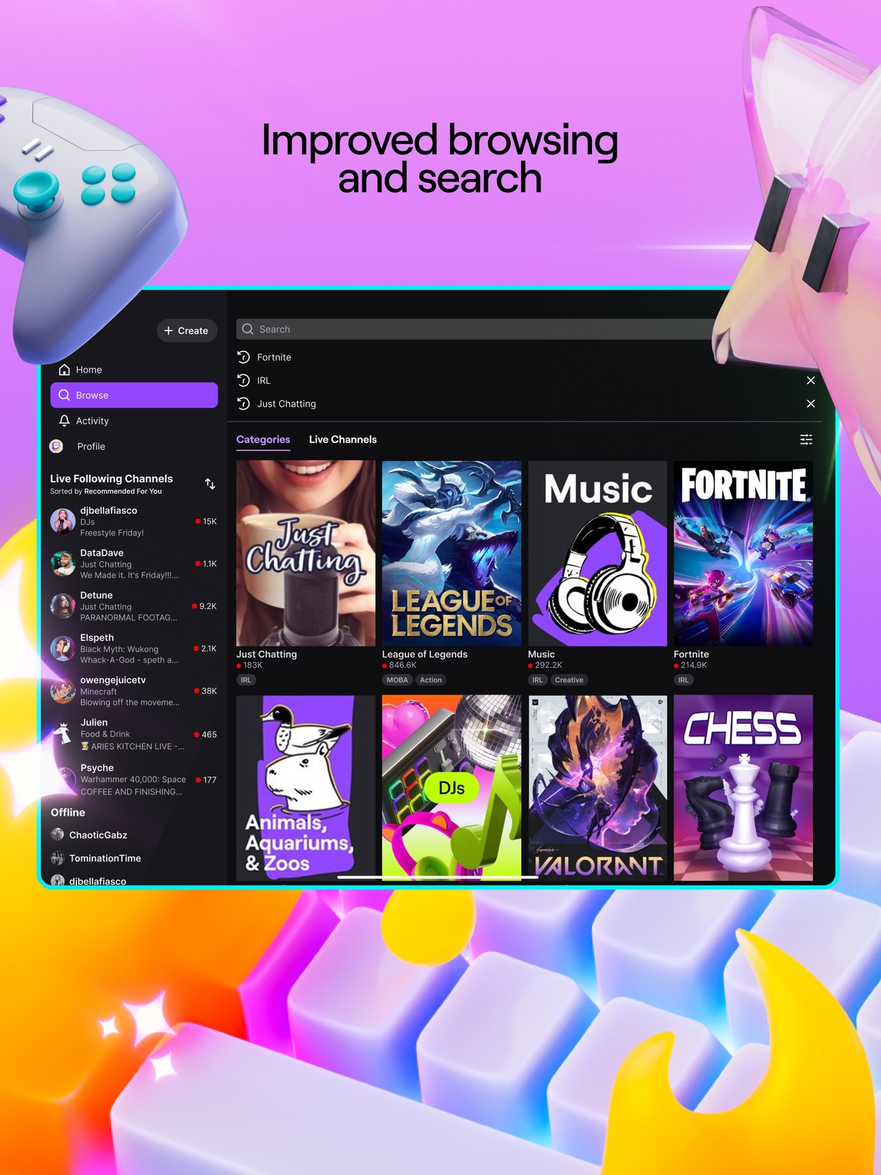 Twitch: Live Streaming iPad screenshot 3