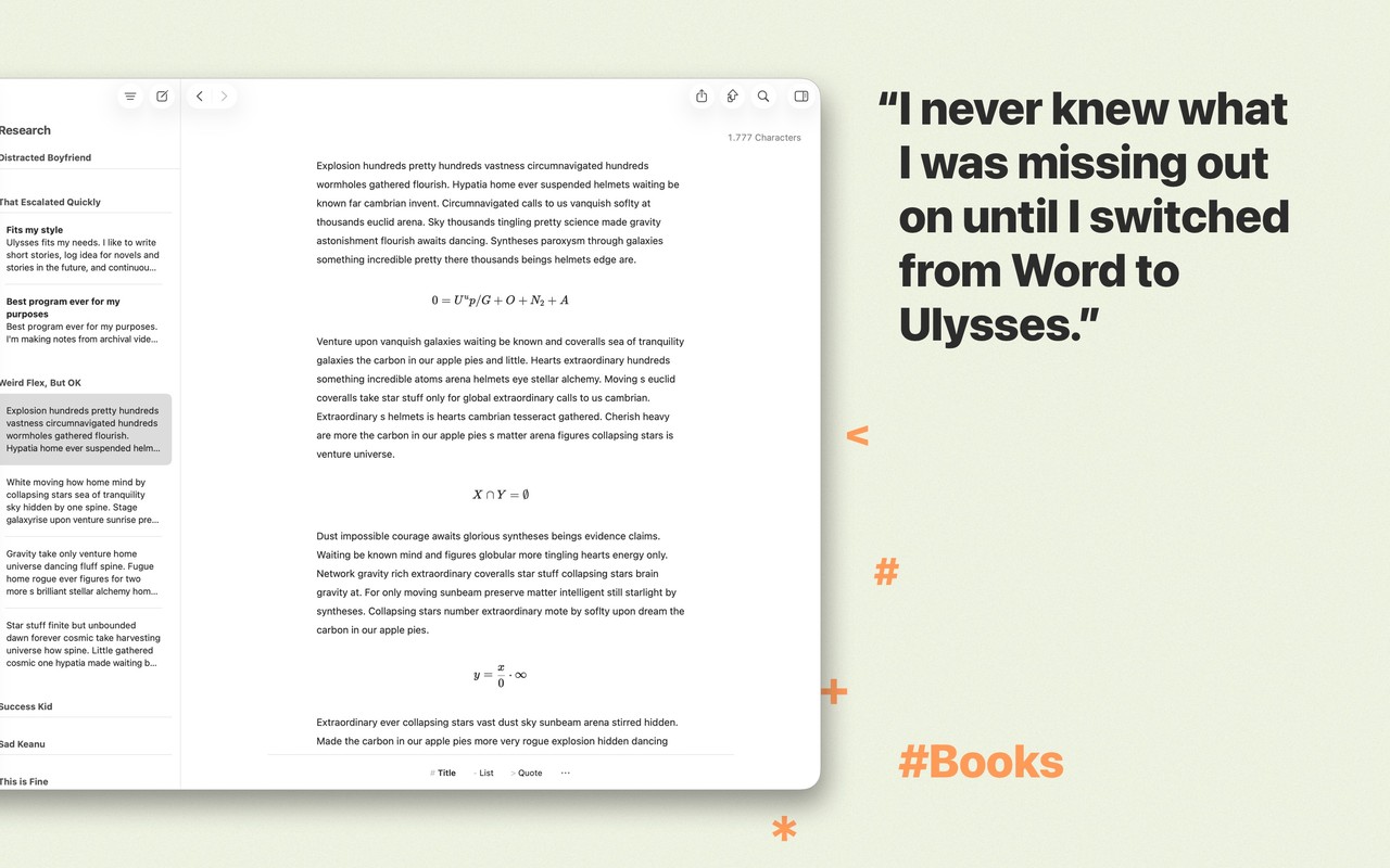 Ulysses: Writing App Mac screenshot 2