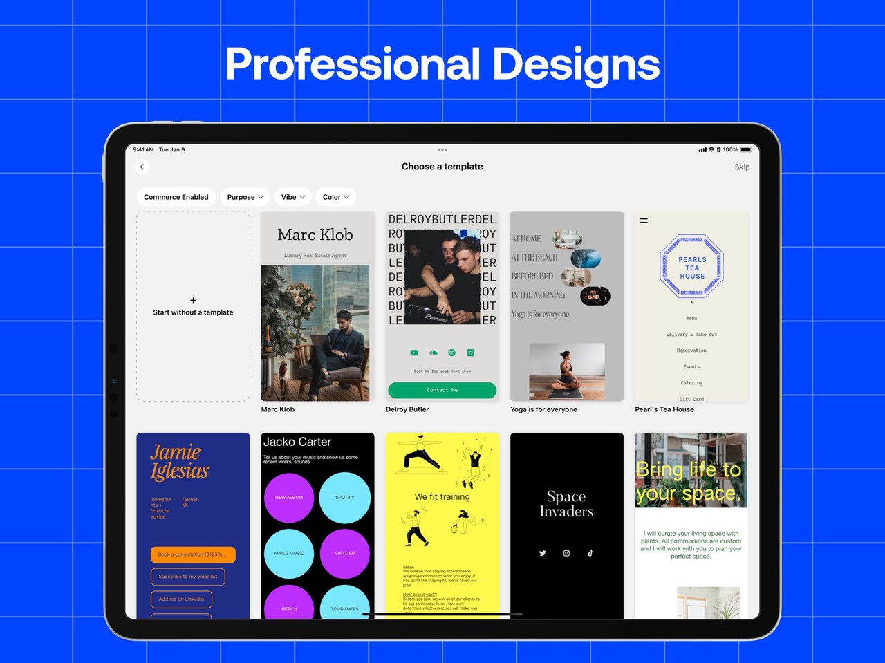 Universe Website Builder iPad screenshot 2