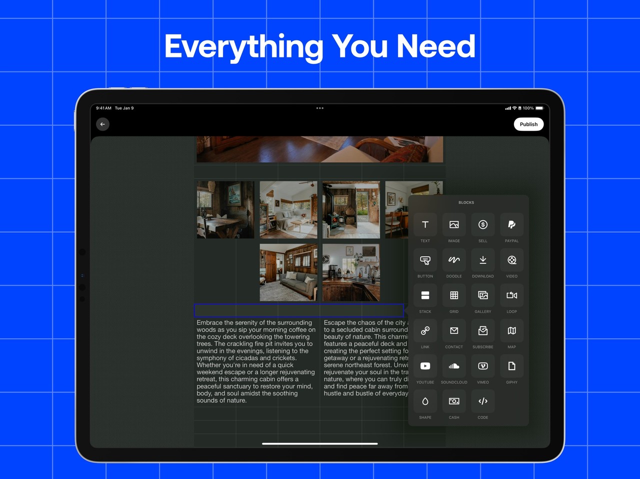 Universe Website Builder iPad screenshot 5