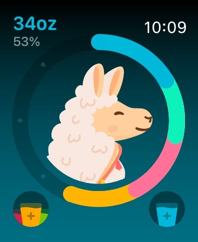 Water tracker Waterllama Apple Watch screenshot 2