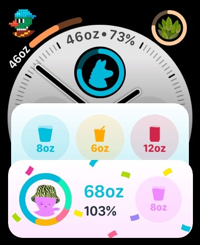 Water tracker Waterllama Apple Watch screenshot 3