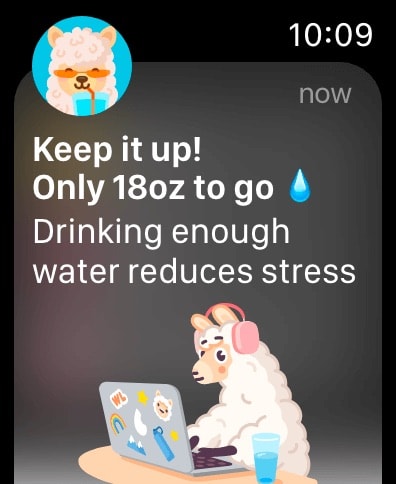 Water tracker Waterllama Apple Watch screenshot 4