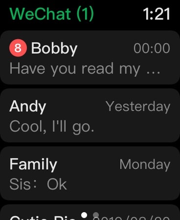 WeChat Apple Watch screenshot 2