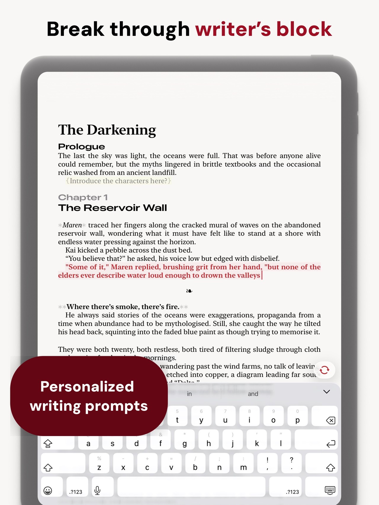 Werdsmith: Writing App iPad screenshot 2