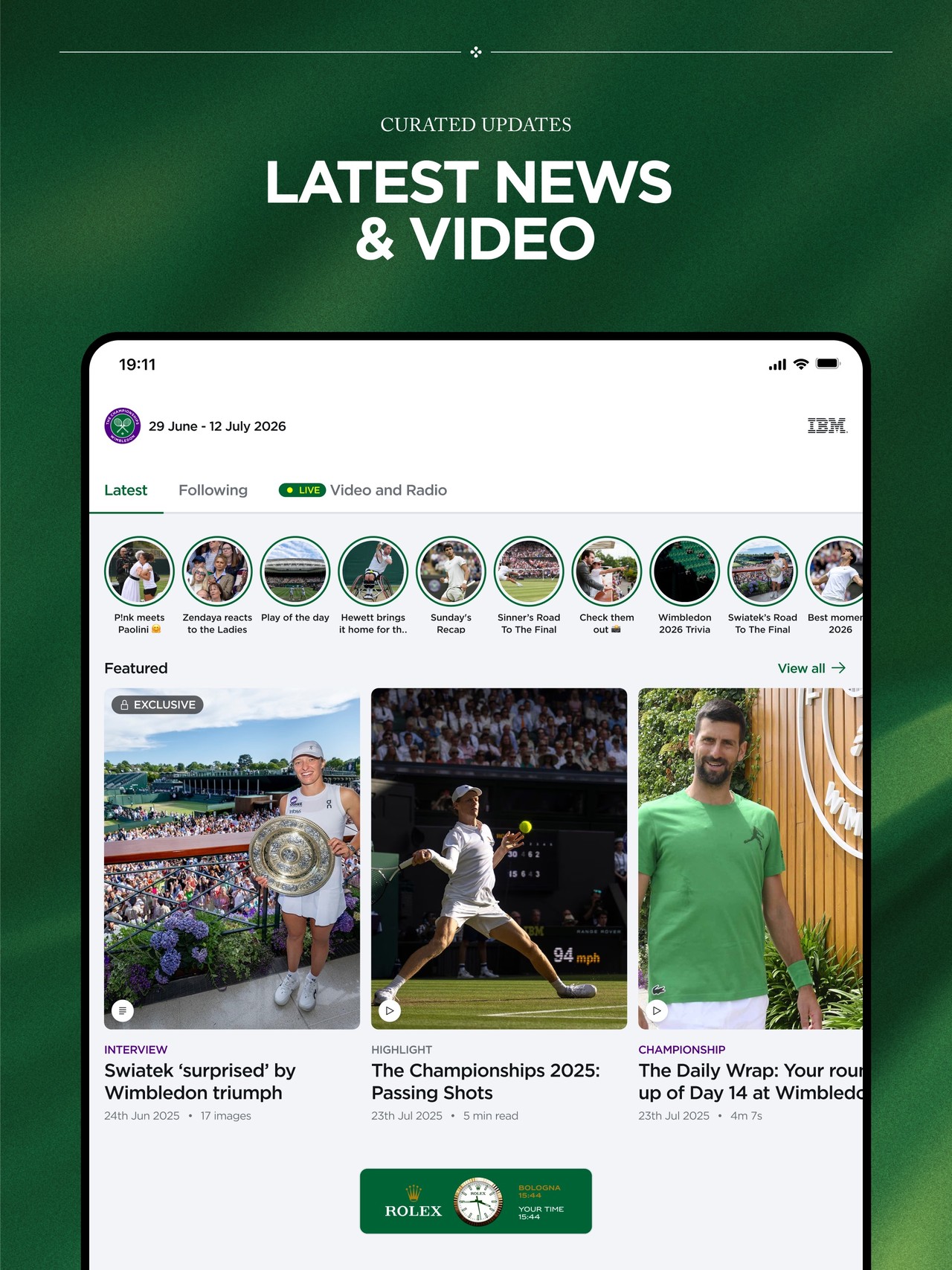 Wimbledon 2026 iPad screenshot 1