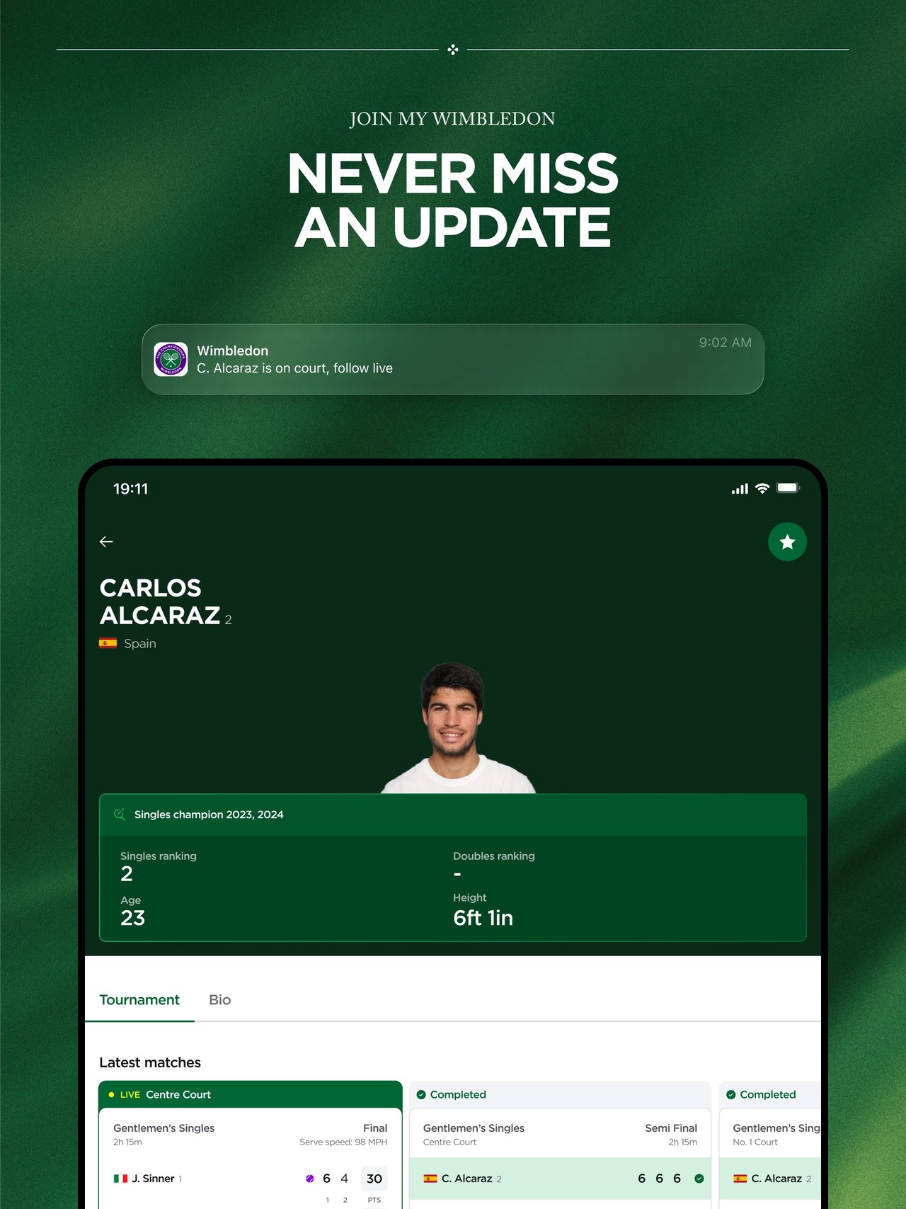 Wimbledon 2026 iPad screenshot 4
