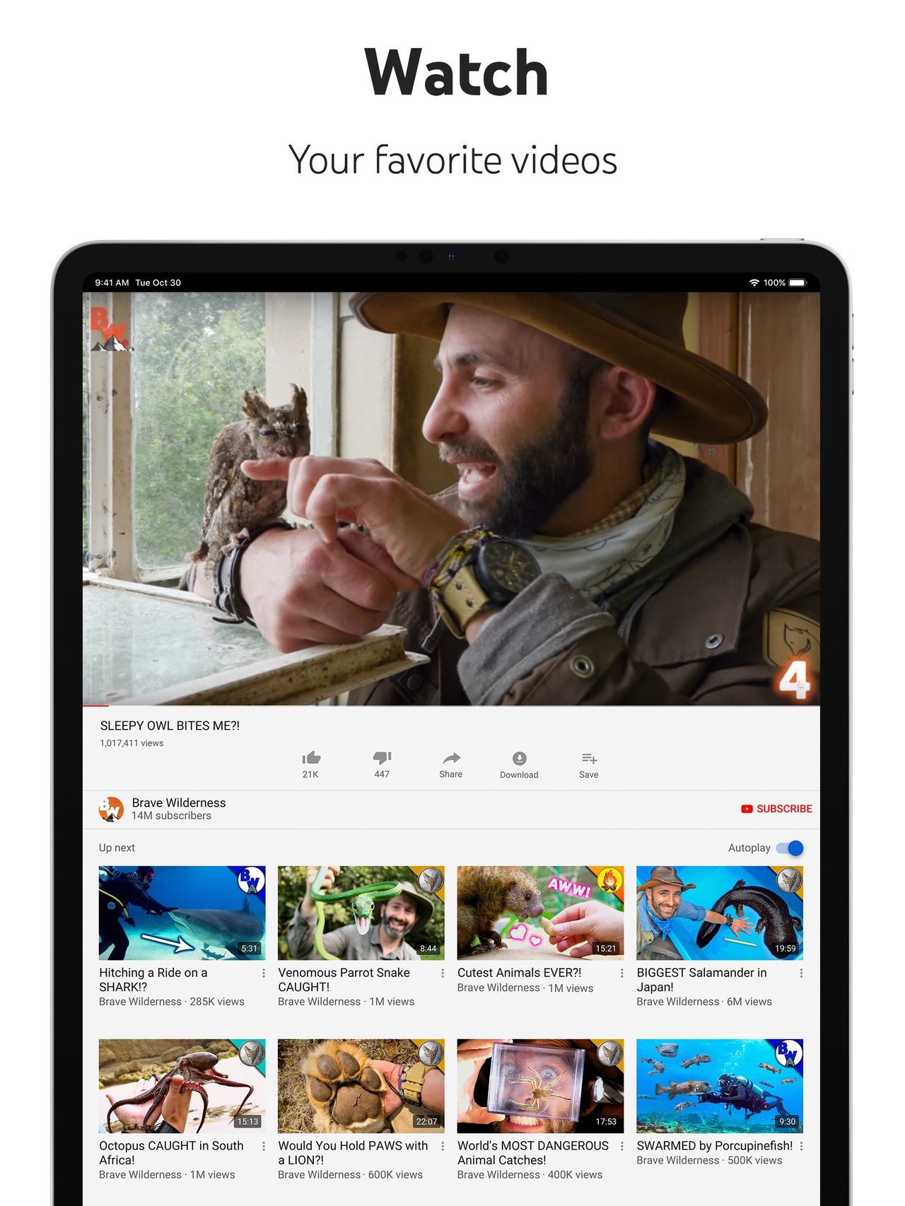 YouTube iPad screenshot 1