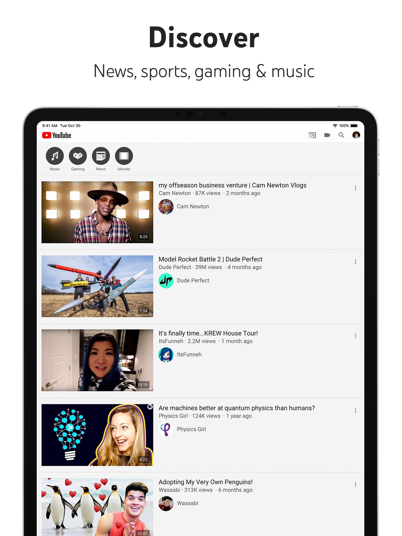 YouTube iPad screenshot 2