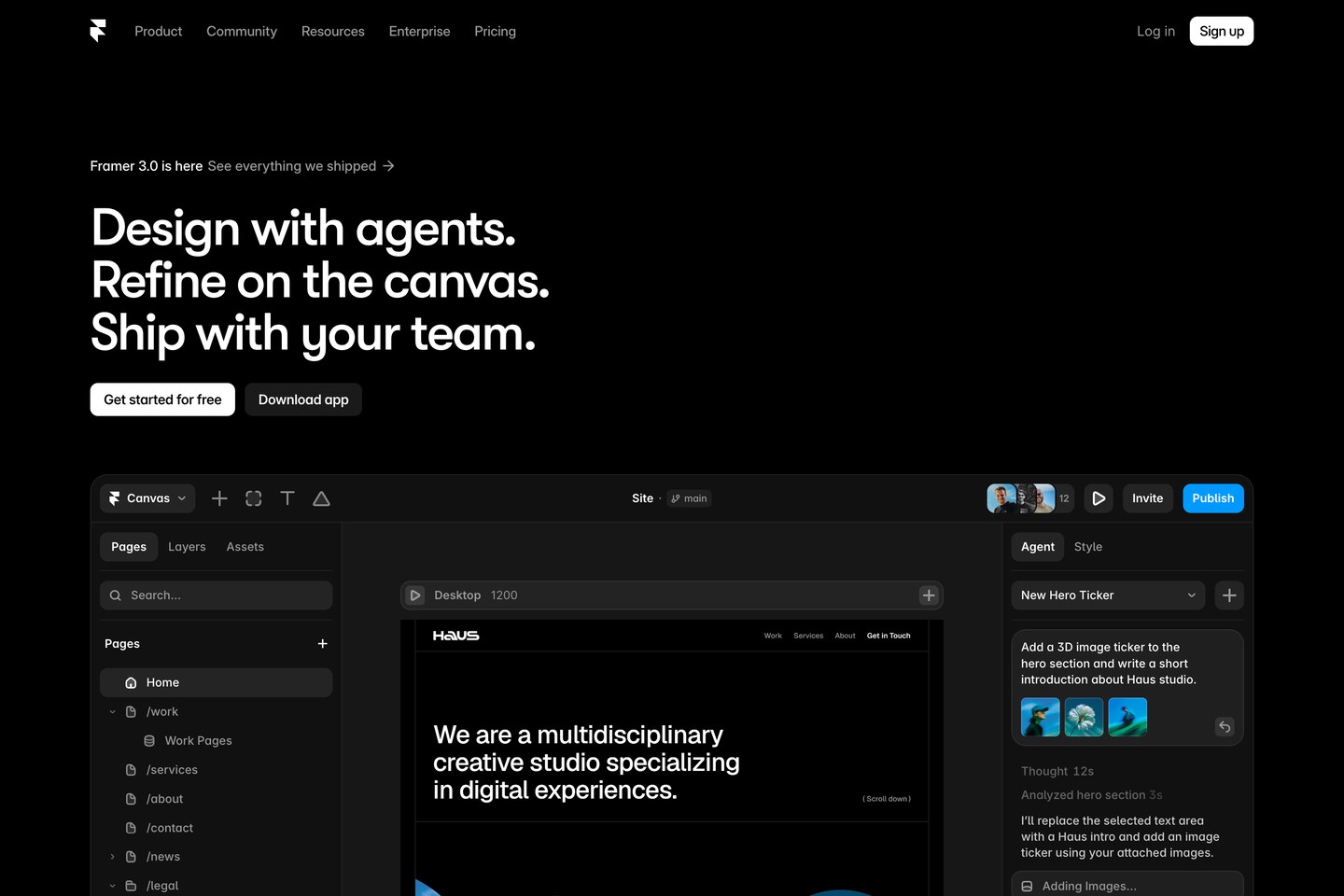 Framer website preview
