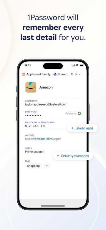1Password app screenshot 2
