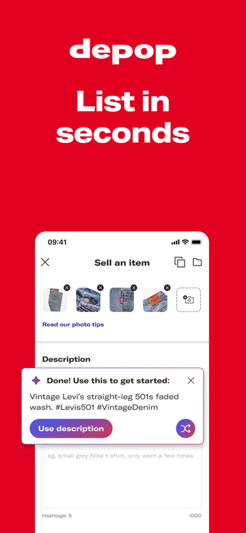 Depop app screenshot 2