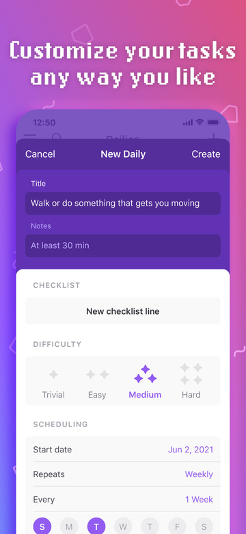 Habitica app screenshot 3