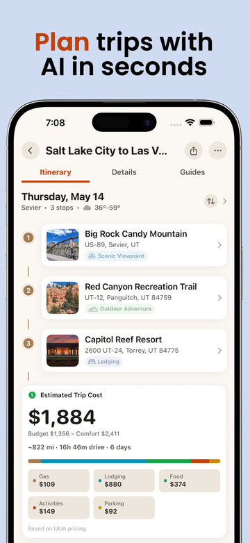 Road Trip! Planner & Games app screenshot 1